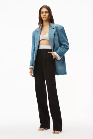 High-Waisted Pleated Trouser In Twill