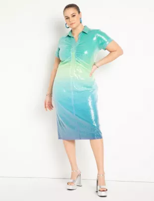 Ombre Sequin Midi Dress