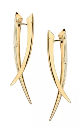 Sabre Crossover Earrings Yellow Gold Vermeil