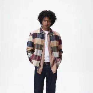 Plaid Gingham Zip Up Bomber Checked Jacket