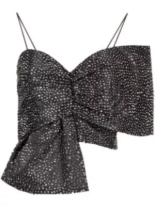 Crystal-embellishment Bow Top