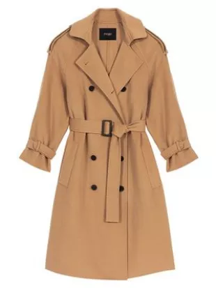 Women's Wool Double-Breasted Trench Coat