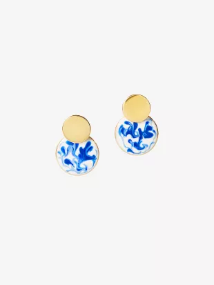 Kinoko Marble Blue Earrings Large