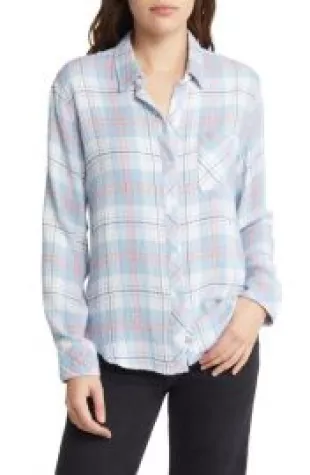 Brady Plaid Pucker Button-Up Shirt