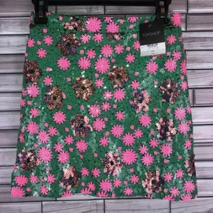Floral Sequin Mini Skirt