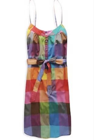 H81 Rainbow Plaid Dress