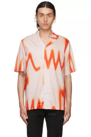 Orange & Pink Spray Short Sleeve Shirt