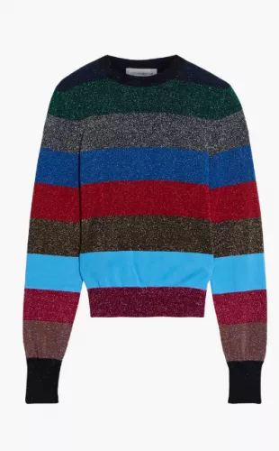 Metallic Striped Cotton-Blend Sweater
