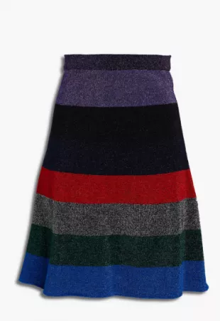 Metallic Striped Cotton-Blend Mini Skirt