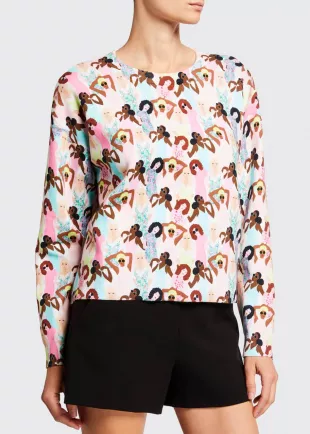 Gleeson Printed Boxy Pullover Sweater