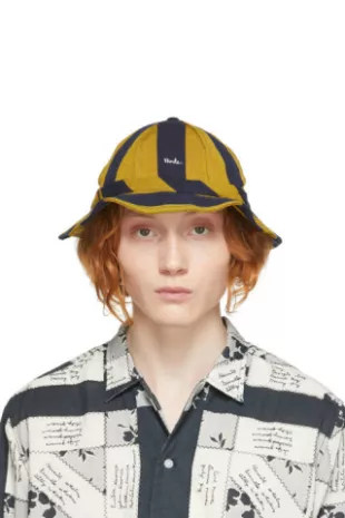 Bode - Navy & Yellow Killington Stripe Structured Hat