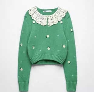 Embroidered Knit Sweater