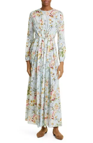 Floral Print Cotton Voile Dress