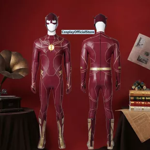 2023 The Flash Cosplay Costume For Halloween Party,Barry Allen Cosplay Suit For Men