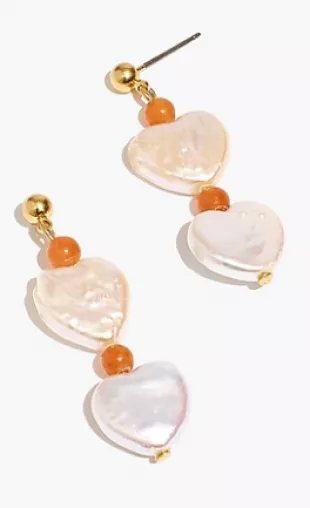 Freshwater Pearl Heart Statement Earrings