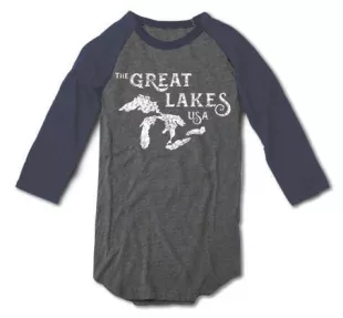 Great Lakes, USA baseball tee