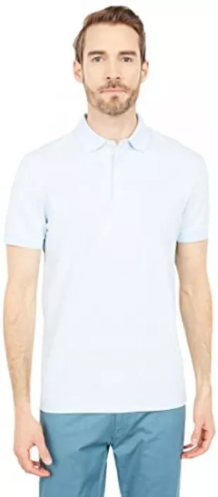 Men's Short Sleeve Paris Polo Shirt, Rill Light Blue