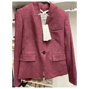 Farley Dickey Blazer Jacket In Berry Wool Blend