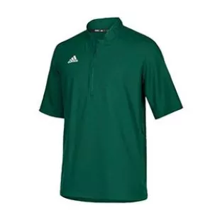 Team Iconic Short Sleeve Quarter-Zip Polo Dark Green/White