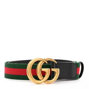 Gucci - Nylon Calfskin Double G Web 40mm Belt