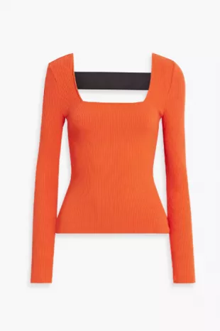 Ribbed Stretch Jersey Top
