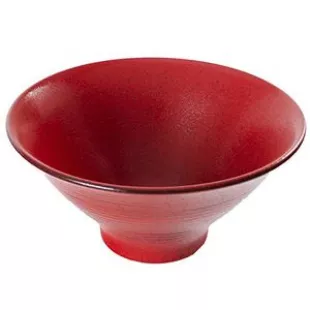 28 fl oz Authentic Japanese Minoyaki Porcelain Large 7.75" Diameter Ramen Noodle Bowl Konrai Aka Red Design Made in Japan
