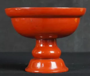 Vintage Japan lacquer wood bowl Haisen 1900 red Nurimono art craft