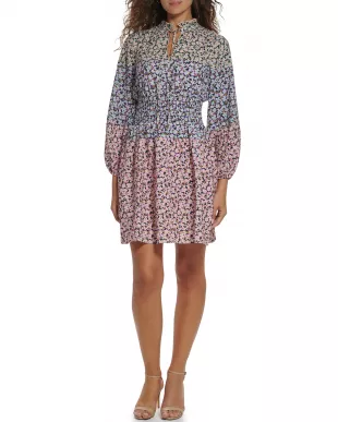 Vince Camuto - Floral Smocked Waist Dress