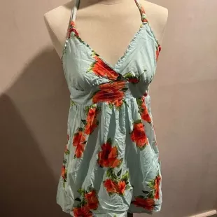 NWT Hollister Tropical Hawaiian Hibiscus Flower Halter Dress