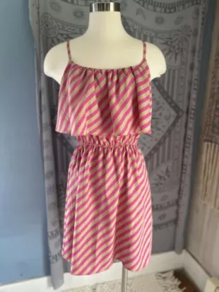 American Rag cie - Women's Size Small Pink And Tan Striped Dress