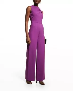 Corrine Draped Bodice Wide Leg Jumpsuit