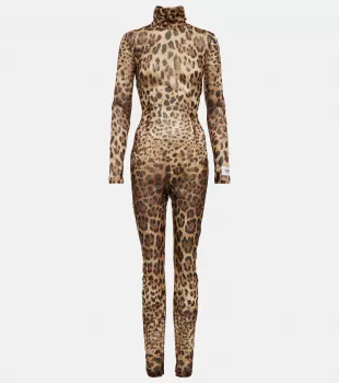 Dolce & Gabbana - x Kim Leopard Print Silk Blend Jumpsuit