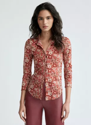 Moscato Longsleeve Printed Mesh Button-Up Shirt
