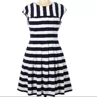 Vince Camuto - Cap Sleeve Stripe Dress