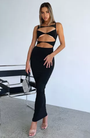White fox - All I Want Is You Maxi Dress Black