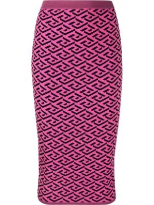 Versace - La Greca Pattern Knitted Skirt