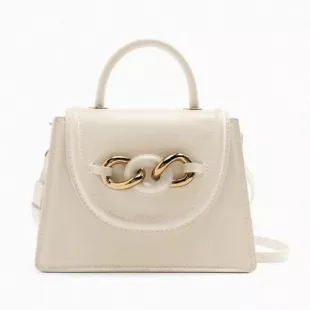Zara - Chain Mini City Bag in White