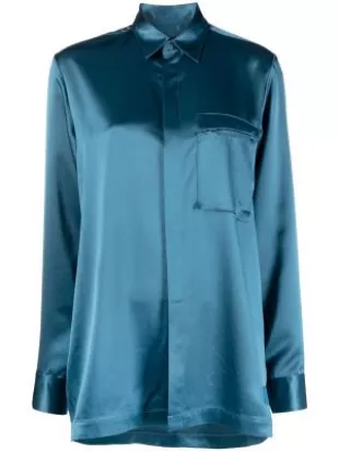 Satin Zip-Pocket Shirt