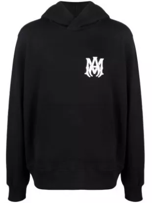 Amiri - logo-print cotton hoodie - Black