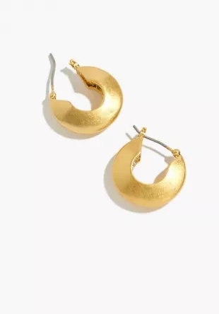 Edged Chunky Small Hoop Earrings
