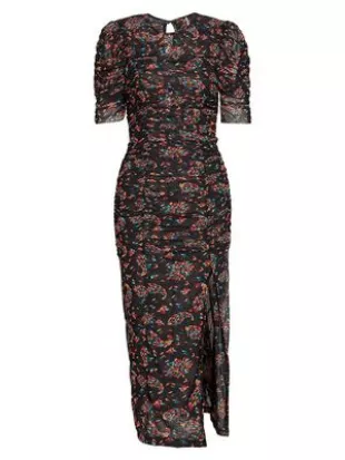 Briella Ruched Midi-Dress