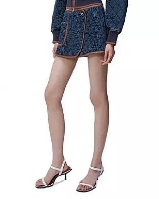 Jonathan Simkhai Magali Quilted Denim Mini Skirt