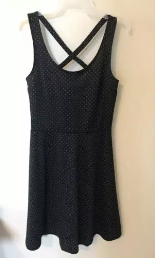 H&M - Black Polka Dot Tank Criss Cross Dress