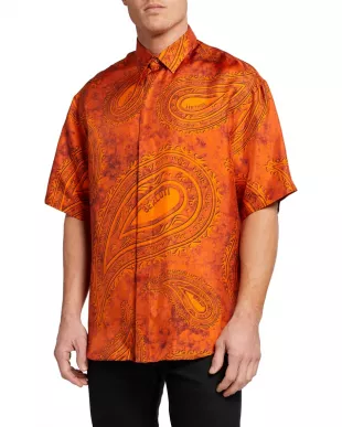 Men's Paisley Silk Sport Shirt
