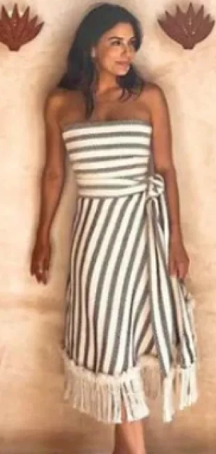 Rodas Top Black Stripes and Creta Skirt