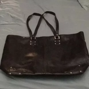 VTG Y2K Genuine Leather Large Shoulder Tote Bag
