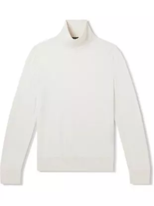 Tom Ford - Cashmere and Silk-Blend Rollneck Sweater - Men - White