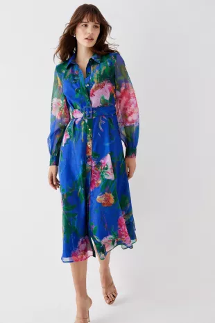 coast - Printed Organza Shirt Dress