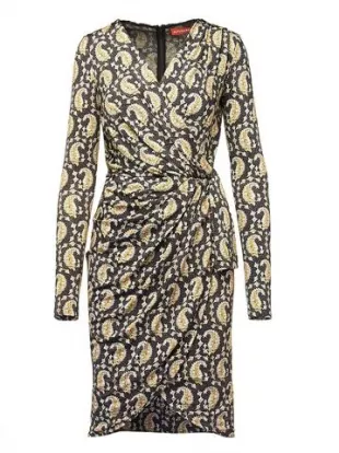 Louise Paisley-Print Jersey Wrap-Front Dres