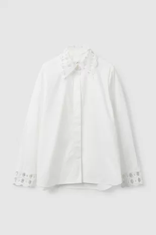 cos - Lace Detailed Poplin Shirt